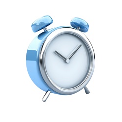 reloj despertador de agujas azul